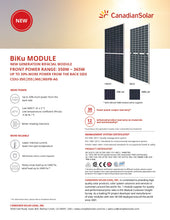Load image into Gallery viewer, Pallet of 36 355 Watt Solar Panel, Bi-Facial [Silver Frame] Canadian Sol
